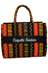 CoquetteKouture Orange & Brown Ankara Handbag