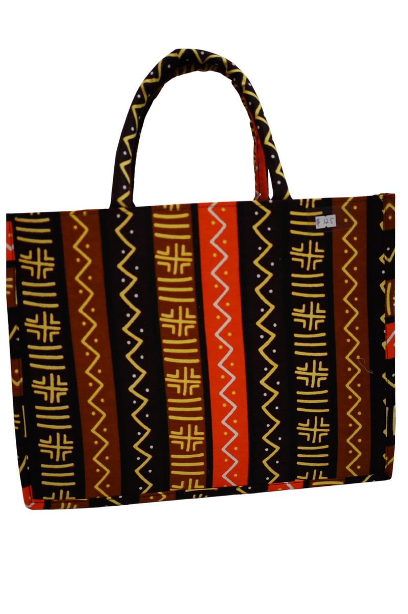 CoquetteKouture Orange & Brown Ankara Handbag