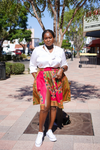 Pink Dashiki Midi Skirt