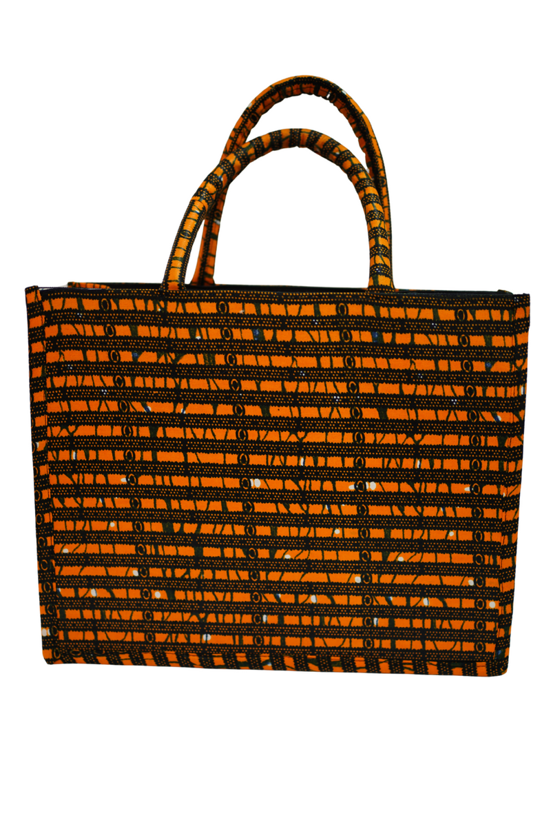 CoquetteKouture Orange Ankara Handbag